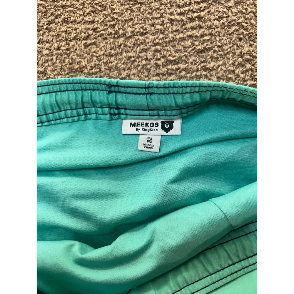 Meekos By KingSize Swim Trunks Mens 4XL Big Blue Colorblock Board Shorts